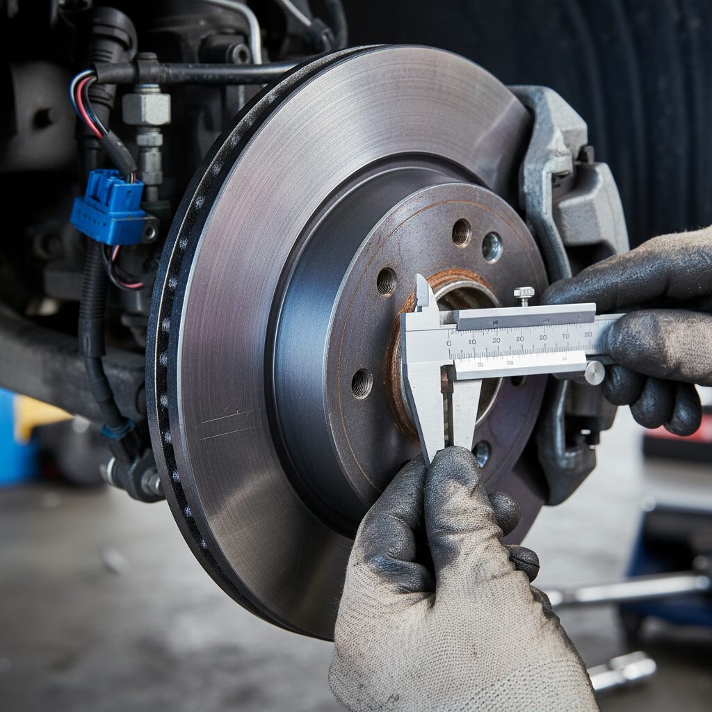 Disque de frein d'un véhicule électrique montrant une usure minimale grâce au freinage régénératif