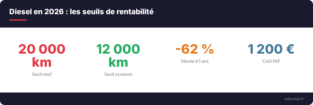 Diesel seuil rentabilite 2026