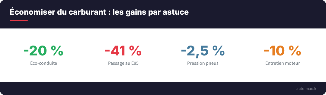 Economiser carburant gains astuces