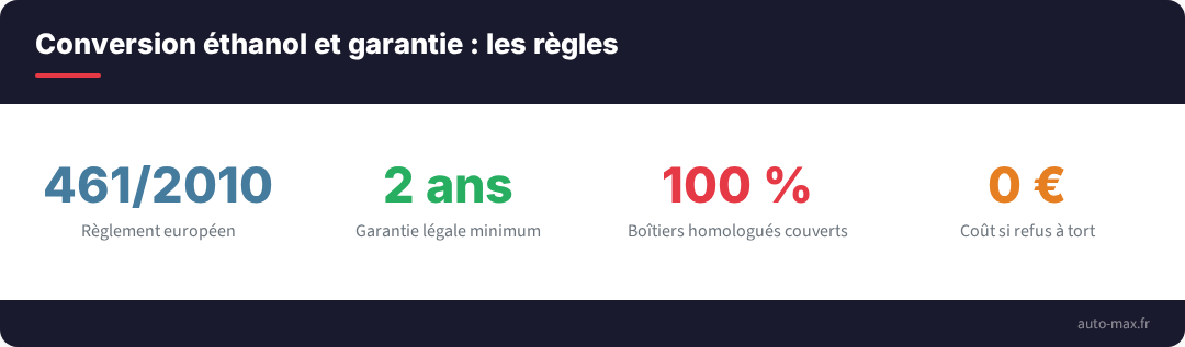 Garantie ethanol regles 2026