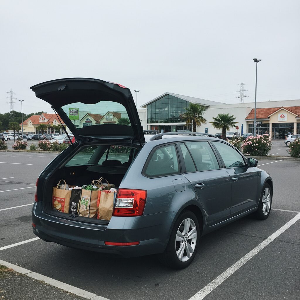 Skoda Octavia III break avec coffre ouvert montrant le grand volume de chargement