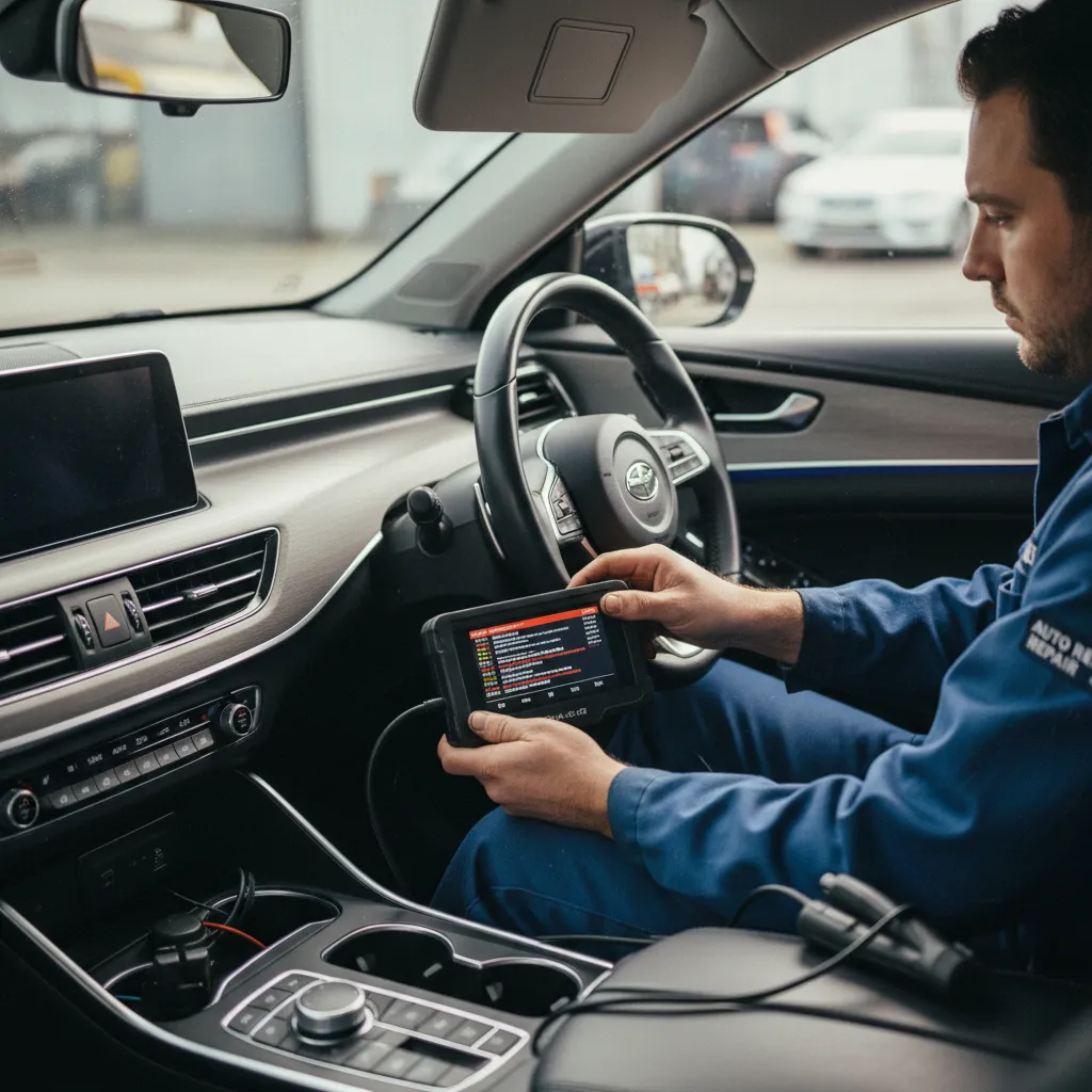 Branchement de la valise de diagnostic OBD pour lire les codes défaut moteur