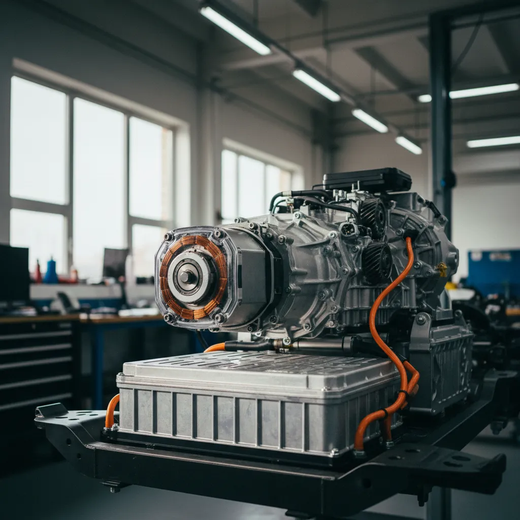 Le groupe motopropulseur hybride combine moteur électrique, thermique et batterie haute tension