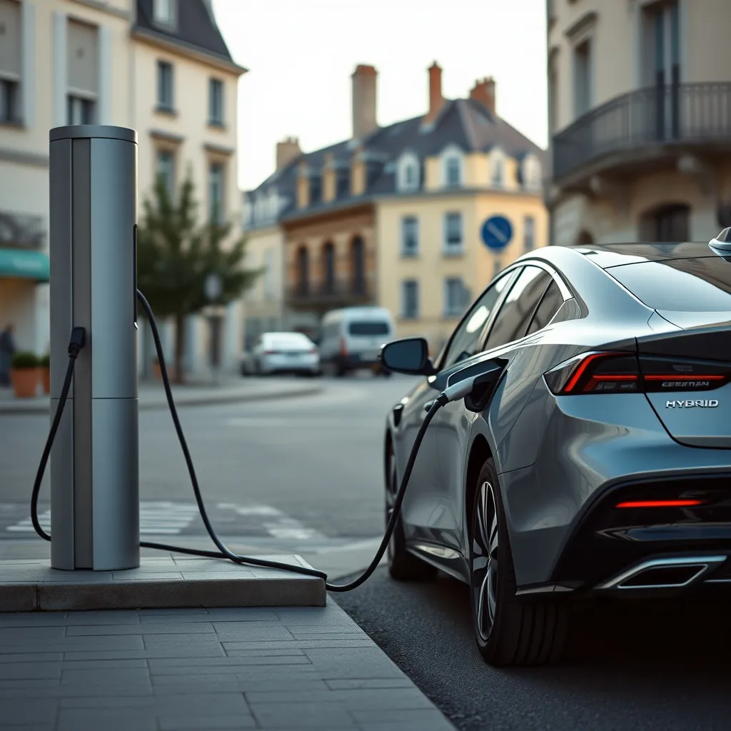 Recharge d'un véhicule hybride rechargeable sur une borne publique en centre-ville