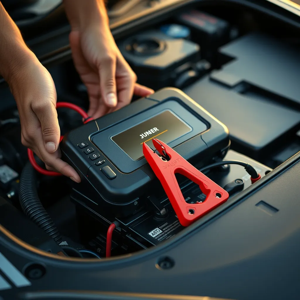 Utilisation d'un booster de démarrage portable sur une batterie à plat