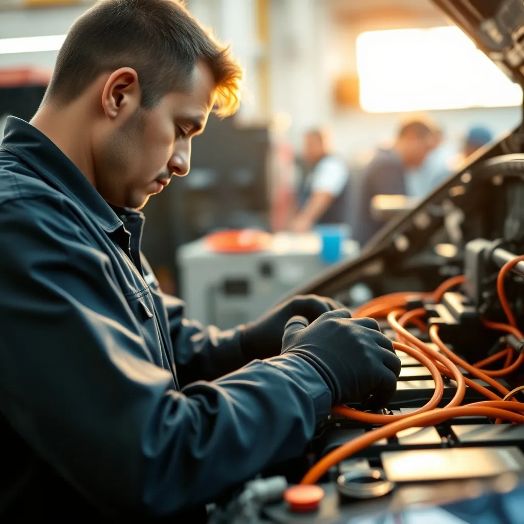 L'inspection de la batterie haute tension nécessite un technicien habilité et des équipements de sécurité spécifiques